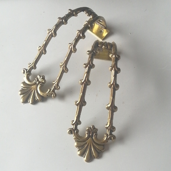 Vintage Brass Hooks Curtain Tie Drapery Holdbacks Wall Mounted Home Decor (2pcs) - Picture 2 of 11